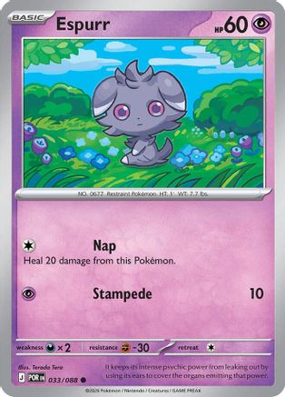 Espurr 033/088 - Reverse Holofoil ME03 Perfect Order - Common