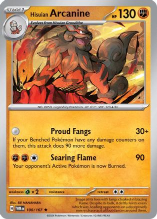 Hisuian Arcanine (Non-Holo) 100/167 Deck Exclusives - Rare