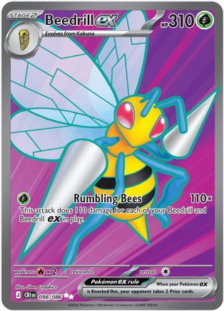 Beedrill ex 098/086 - Holofoil ME04 Chaos Rising - Ultra Rare
