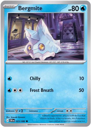 Bergmite 023 - Reverse Holofoil ME04 Chaos Rising - Common