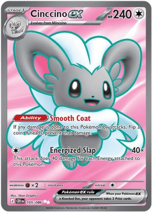 Cinccino ex 105/086 - Holofoil ME04 Chaos Rising - Ultra Rare