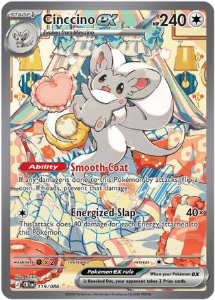 Cinccino ex 119/086 - Holofoil ME04 Chaos Rising - Special Illustration Rare