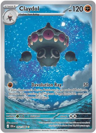 Claydol 092/086 - Holofoil ME04 Chaos Rising - Illustration Rare