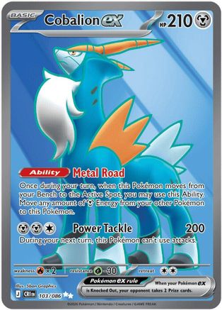 Cobalion ex 103/086 - Holofoil ME04 Chaos Rising - Ultra Rare