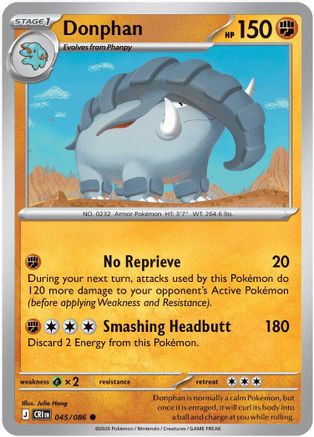 Donphan 045 - Reverse Holofoil ME04 Chaos Rising - Common