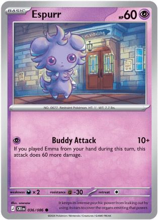 Espurr 036 - Reverse Holofoil ME04 Chaos Rising - Common