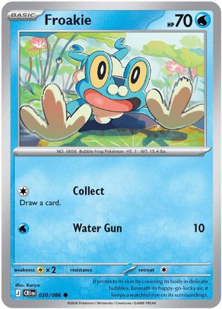 Froakie 020/086 - Reverse Holofoil ME04 Chaos Rising - Common