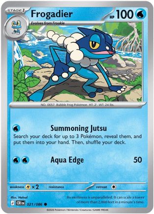 Frogadier 021/086 - Reverse Holofoil ME04 Chaos Rising - Common