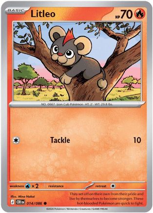 Litleo 014 - Reverse Holofoil ME04 Chaos Rising - Common