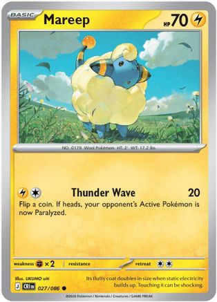 Mareep 027 - Reverse Holofoil ME04 Chaos Rising - Common