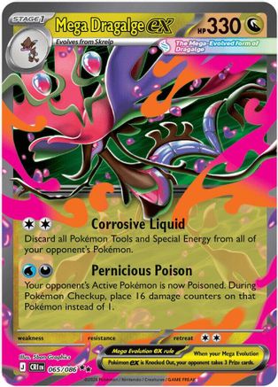 Mega Dragalge ex 065/086 - Holofoil ME04 Chaos Rising - Double Rare