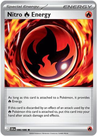 Nitro Fire Energy 086 - Reverse Holofoil ME04 Chaos Rising - Rare