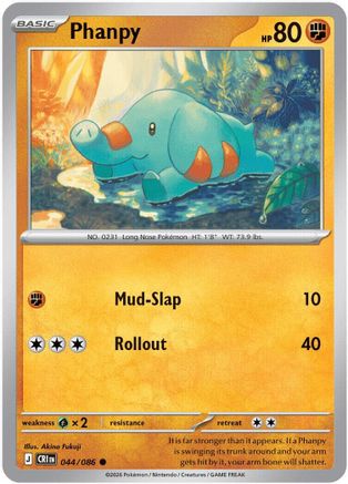 Phanpy 044 - Reverse Holofoil ME04 Chaos Rising - Common