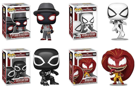 Funko Pop! Marvel: Spider-Man 2 (Gameverse) - Anti-Venom / Scream / Black Suit Harry Osborn / Miles Morales / Venom / Symbiote