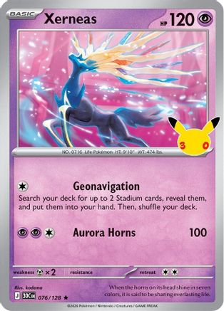 Xerneas 076/128 - Holofoil ME 30th Celebration - Rare