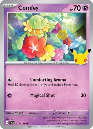 Comfey 077/128 - Holofoil ME 30th Celebration - Common