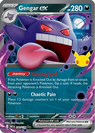 Gengar ex 090/128 - Holofoil ME 30th Celebration - Double Rare