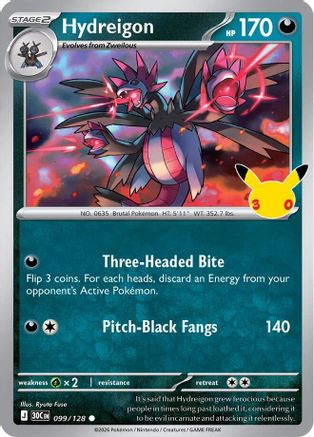 Hydreigon 099/128 - Holofoil ME 30th Celebration - Common