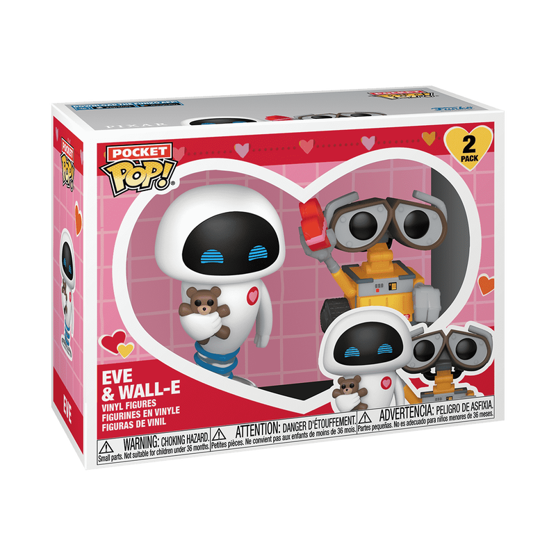 Funko Pop Pocket Pop Pixar Wall E Eve Wall E Valentine 2pk PREORDER