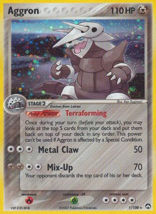Aggron - Reverse Holofoil Power Keepers - Holo Rare