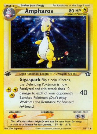 Ampharos 001 - 1st Edition Holofoil Neo Genesis - Holo Rare