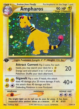 Ampharos - 1st Edition Holofoil Neo Revelation - Holo Rare
