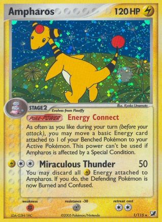 Ampharos - Holofoil Unseen Forces - Holo Rare