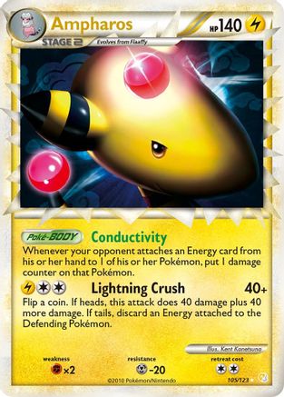 Ampharos (Prime) 105 - Holofoil HeartGold SoulSilver - Ultra Rare