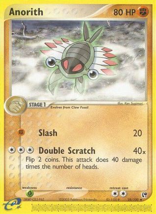 Anorith - 28/100/100 - Reverse Holofoil Sandstorm - Uncommon