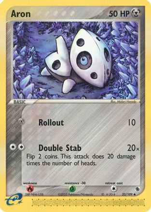 Aron - 25/109/109 - Reverse Holofoil Ruby and Sapphire - Uncommon