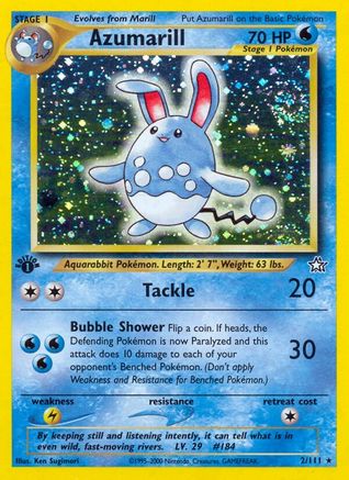 Azumarill 002 - 1st Edition Holofoil Neo Genesis - Holo Rare