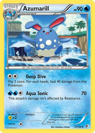 Azumarill - Reverse Holofoil Boundaries Crossed - Uncommon