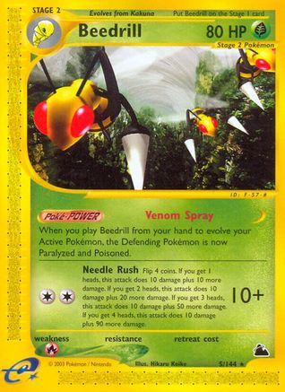 Beedrill (5) - Reverse Holofoil Skyridge - Rare