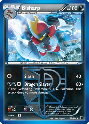 Bisharp (Team Plasma) (73) - Reverse Holofoil Plasma Freeze - Rare