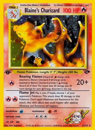 Blaine's Charizard/132 - 1st Edition Holofoil Gym Challenge - Holo Rare