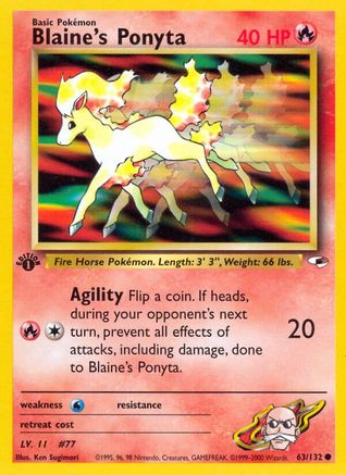 Blaine's Ponyta 063 - Unlimited Gym Heroes - Common
