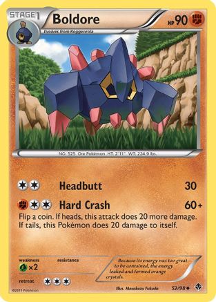 Boldore (52) - Reverse Holofoil Emerging Powers - Uncommon