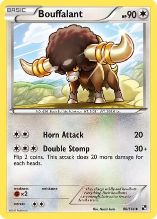 Bouffalant (90) - Reverse Holofoil Black and White - Uncommon