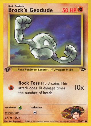 Brock's Geodude 068 - 1st Edition Gym Challenge - Common