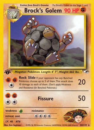 Brock's Golem 020 - 1st Edition Gym Heroes - Rare