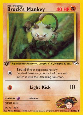 Brock's Mankey (67) (67) 067 - 1st Edition Gym Heroes - Common