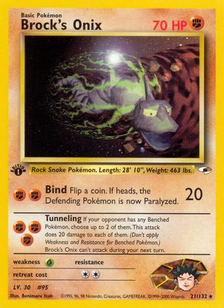 Brock's Onix (21) (21) 021 - Unlimited Gym Heroes - Rare