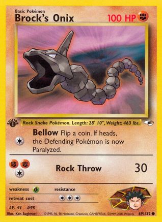 Brock's Onix (69) (69) 069 - 1st Edition Gym Heroes - Common