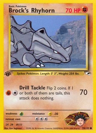 Brock's Rhyhorn (70) (70) 070 - Unlimited Gym Heroes - Common