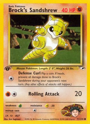 Brock's Sandshrew (71) (71) 071 - Unlimited Gym Heroes - Common