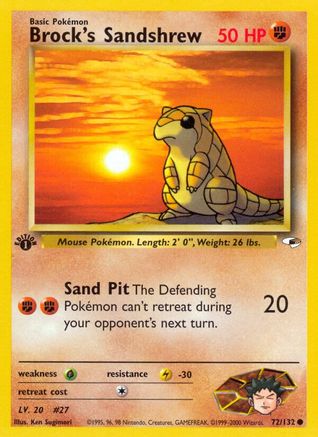 Brock's Sandshrew (72) (72) 072 - 1st Edition Gym Heroes - Common