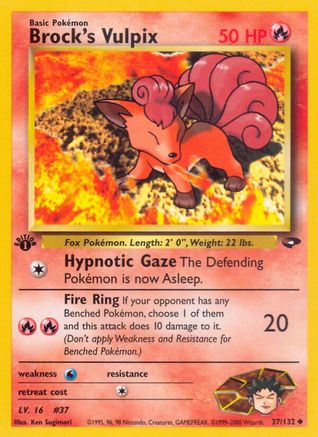 Brock's Vulpix 037 - 1st Edition Gym Challenge - Uncommon