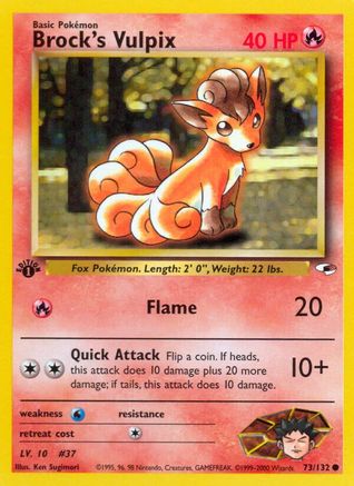 Brock's Vulpix 073 - 1st Edition Gym Heroes - Common