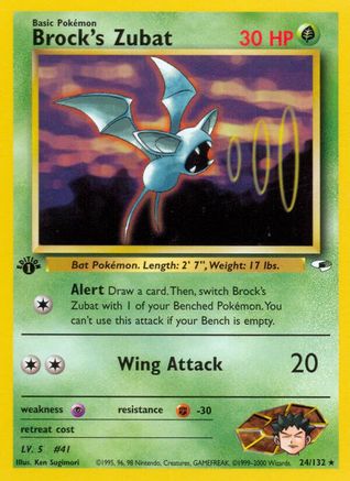 Brock's Zubat (24) (24) 024 - 1st Edition Gym Heroes - Rare