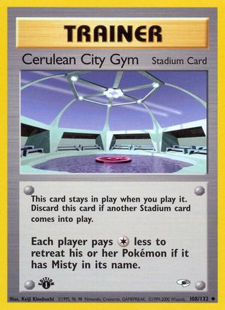 Cerulean City Gym 108 - 1st Edition Gym Heroes - Uncommon